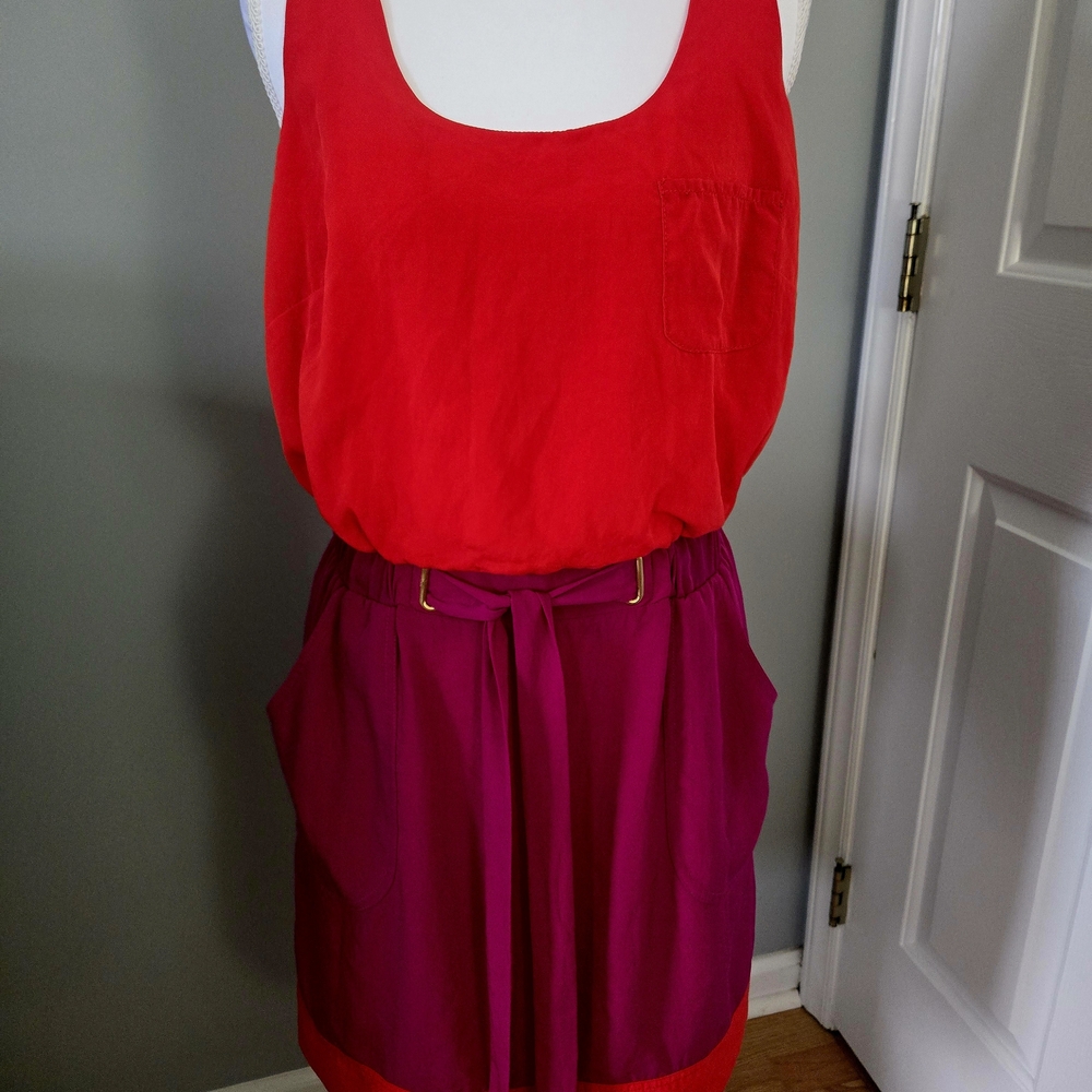 Laundry By Shelli Segal Vibrant Red and Purple Dress